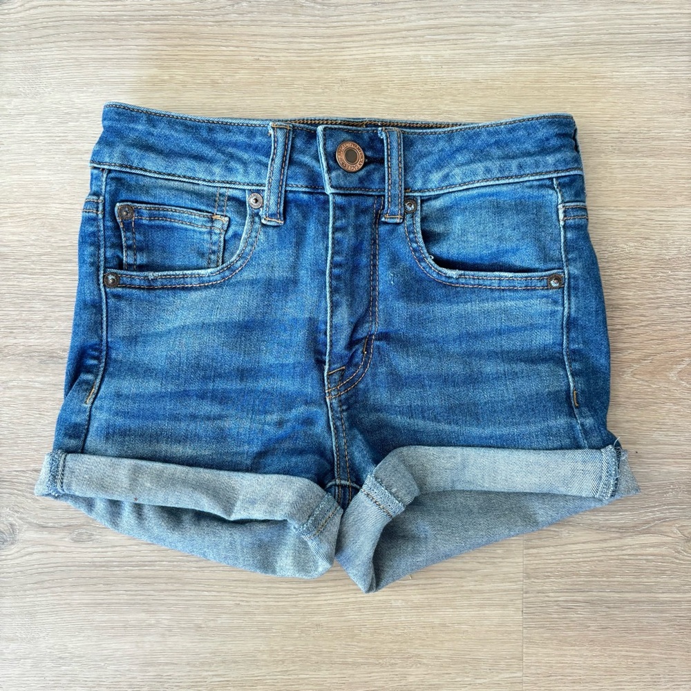 AEO Denim Hi-Rise Shorts